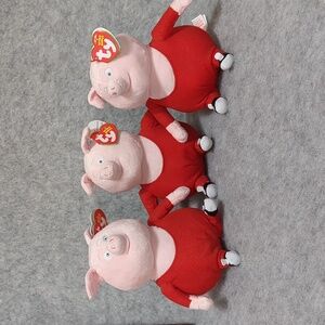 Ty Beanie Babies Gunter Lot Of 3 Pig Sing Movie 7" Universal Studios NWT